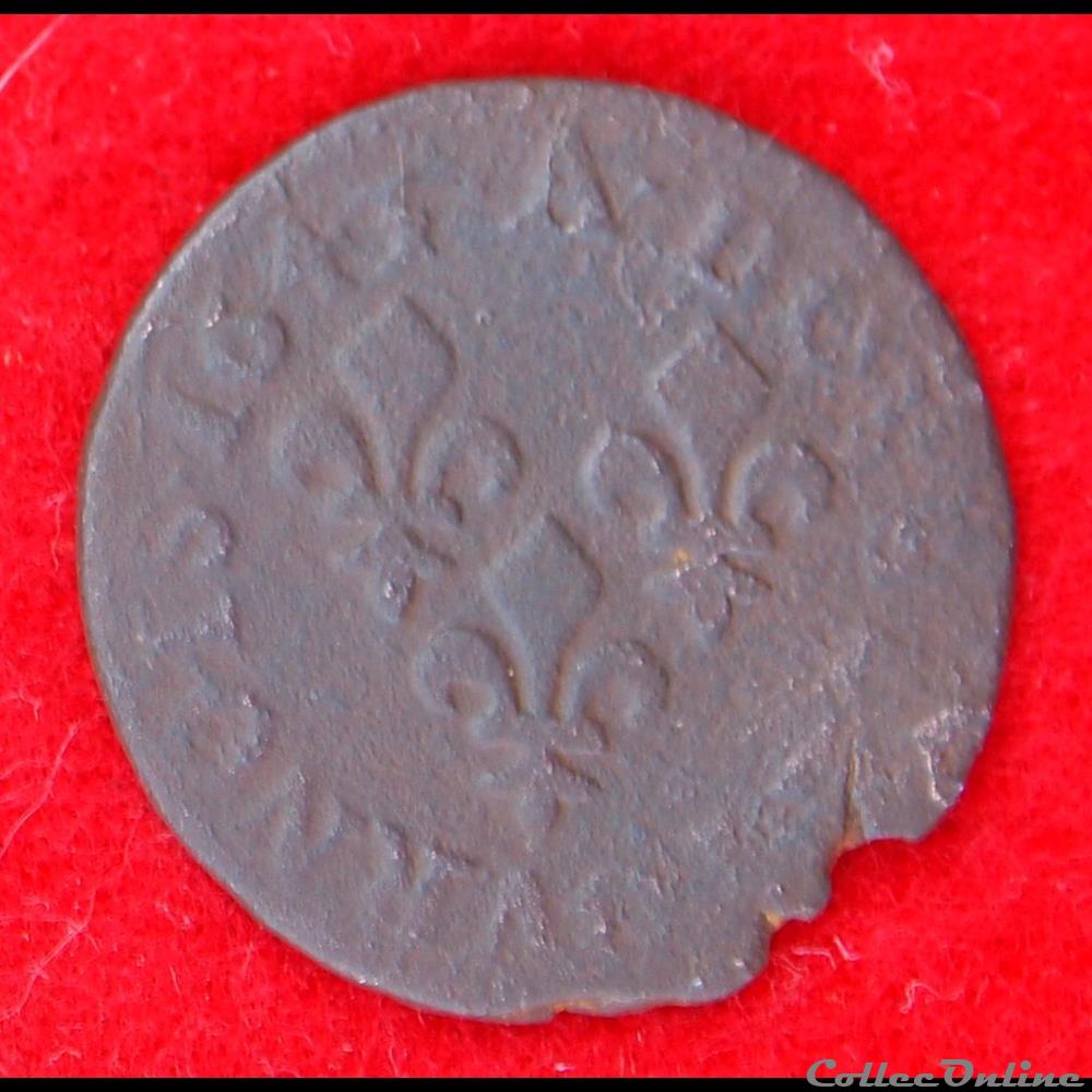 monnaies europe medievale france royales double tournois 1643 paris
