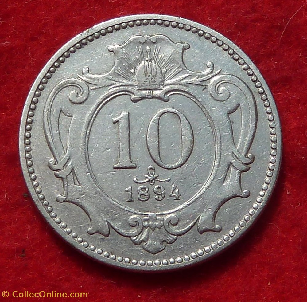 10 Heller - 1894 monnaies monde autriche 10 heller 1894