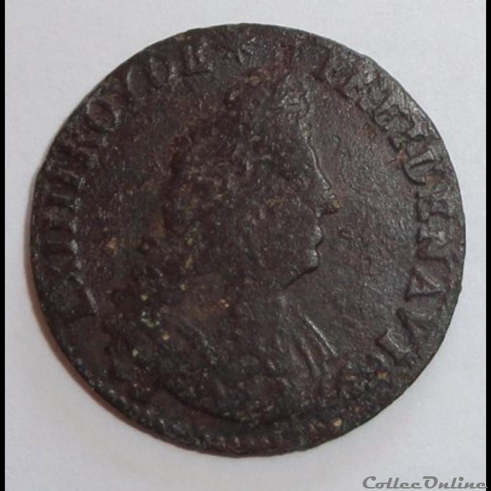 Liard de France - 1699 - Corbeil monnaies europe medievale royales liard de france 1699 corbeil