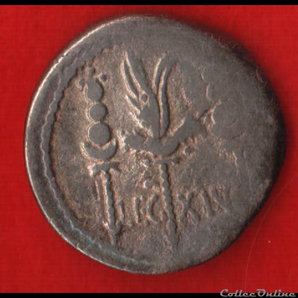 Denier de XIVème Légion sous Marc-Antoine monnaie antique romaine denier de xiveme legion sous marc antoine
