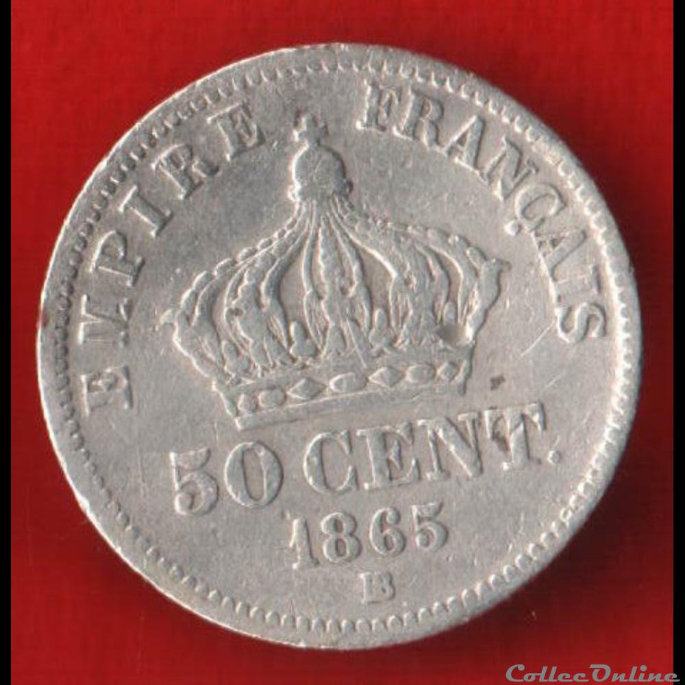 Napoléon III - 50 Centimes - 1865 - Strasbourg monnaie france moderne napoleon iii 50 centimes 1865 strasbourg