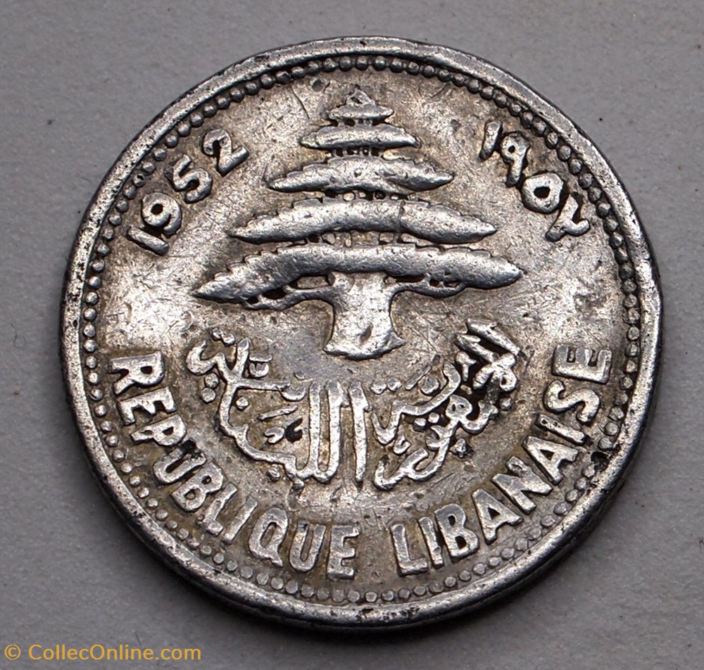 monnaies monde liban 5 piastres 1952