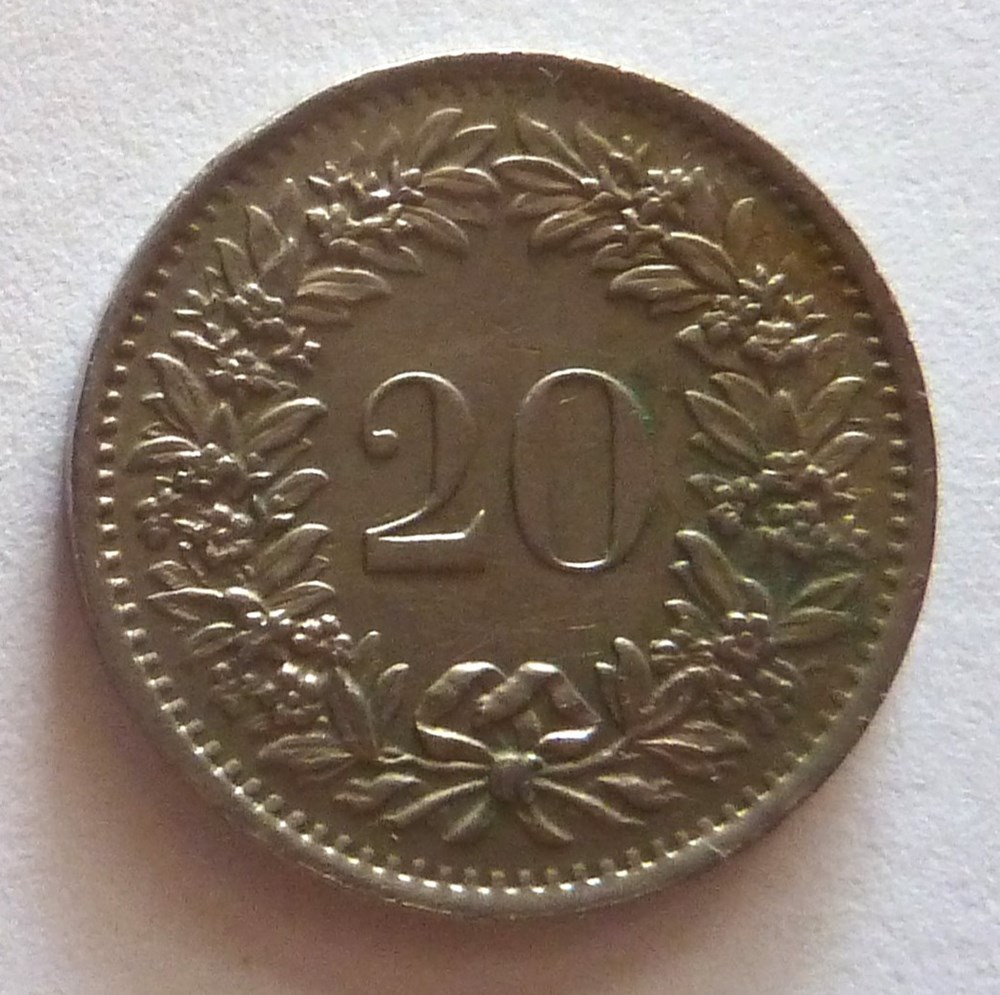 20 Centimes - 1970 monnaies monde suisse 20 centimes 1970