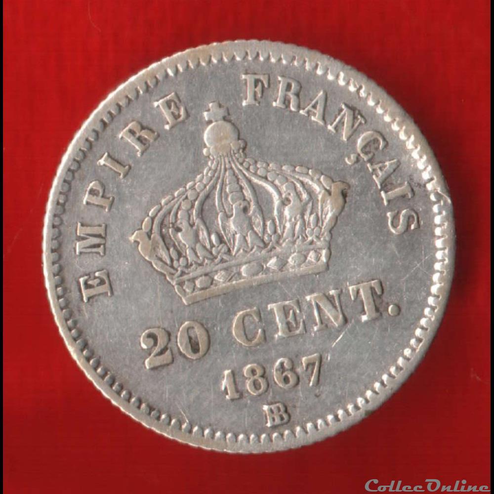 Napoléon III - 20 Centimes - 1867 - Strasbourg monnaie france moderne napoleon iii 20 centimes 1867 strasbourg