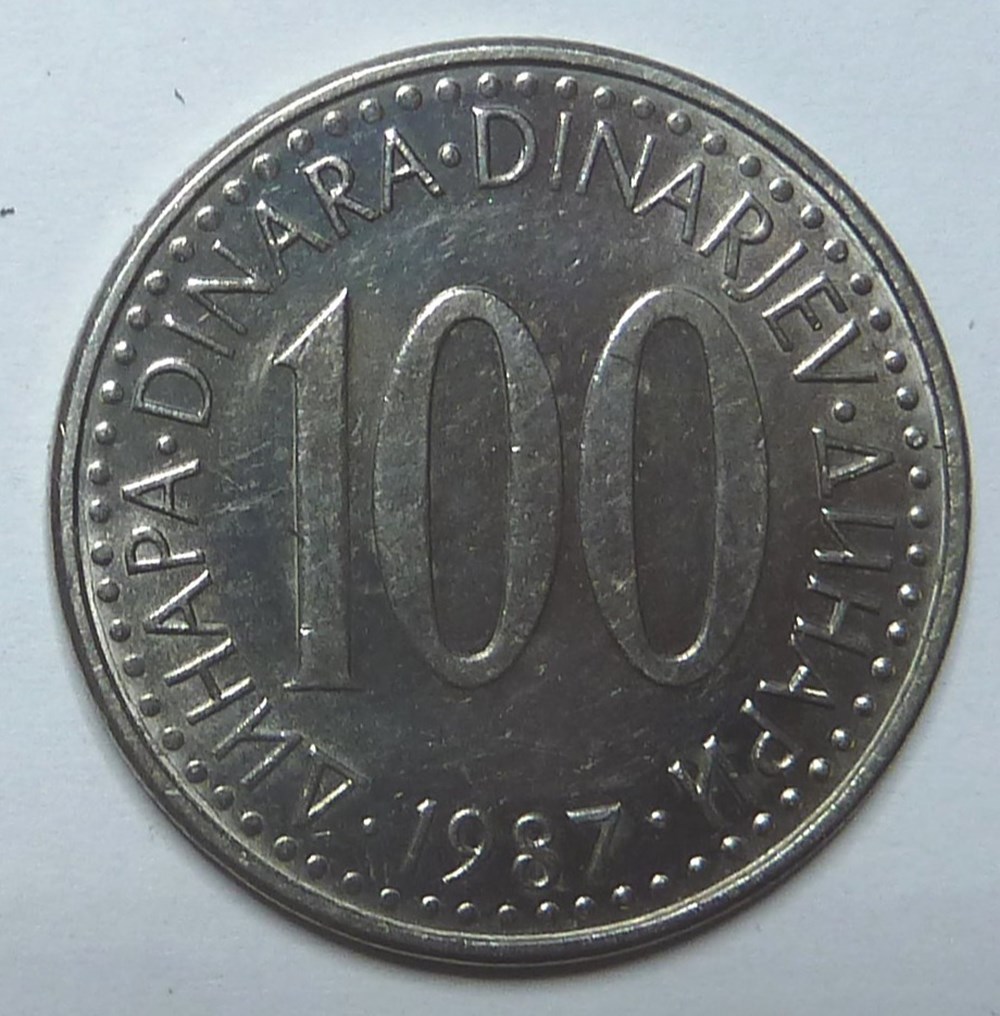 100 Dinars - 1987 monnaies monde yougoslavie 100 dinars 1987