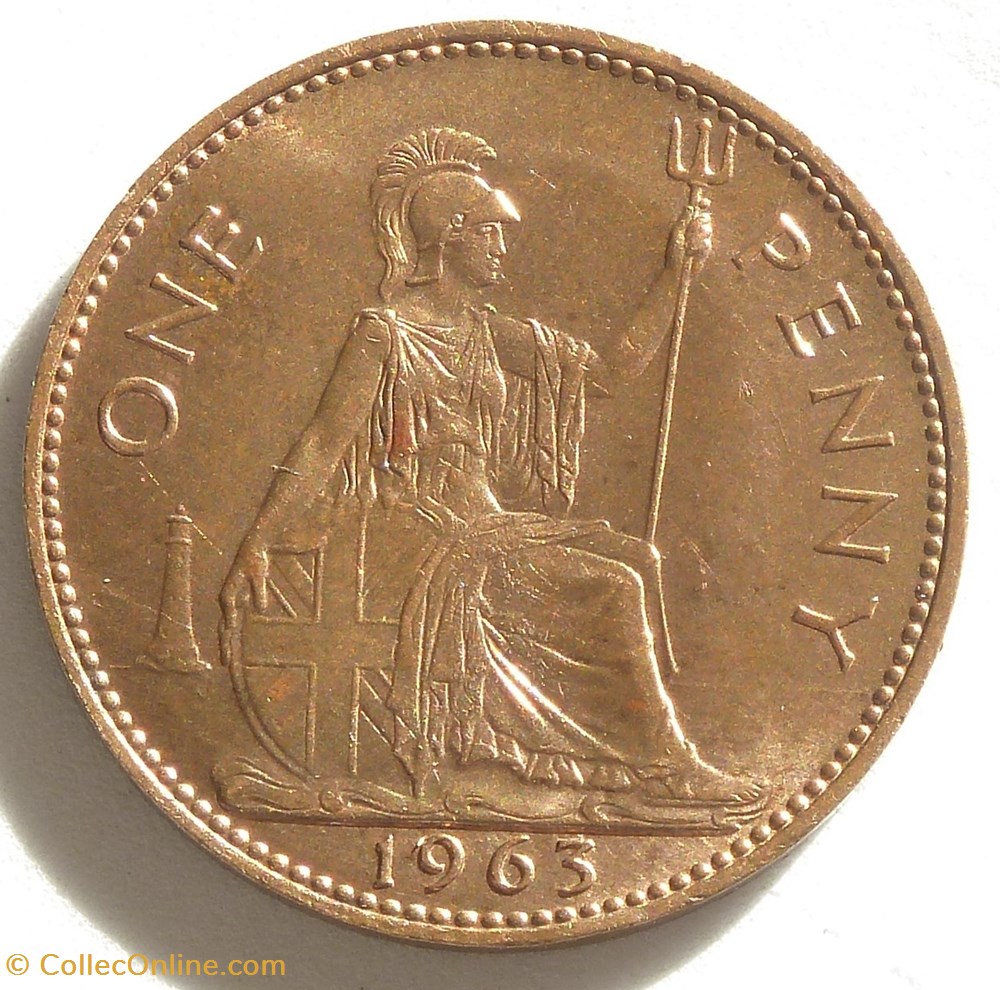 monnaies monde royaume uni 1 penny 1963
