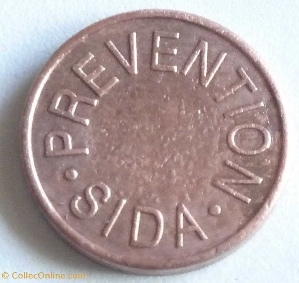 Jeton Prévention Sida a finir d'id monnaies jetons mereaux jeton prevention sida a finir id