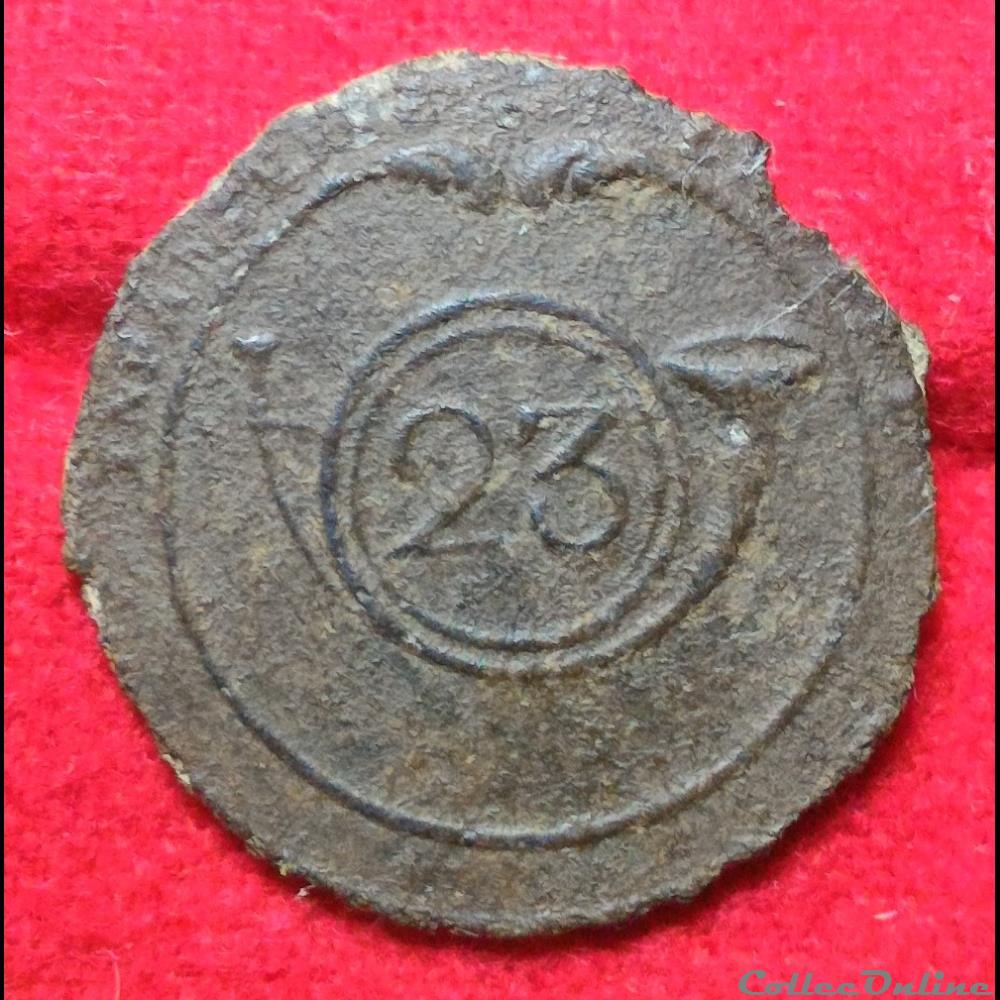 vetements et accessoires boutons militaires armee de terre 23 eme infanterie legere 1798 1814