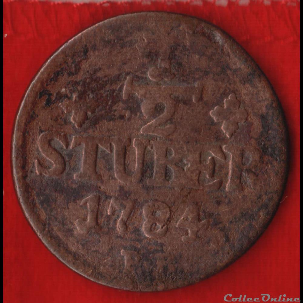 ALLEMAGNE - 1/2 Stuber monnaies monde allemagne 1 2 stuber