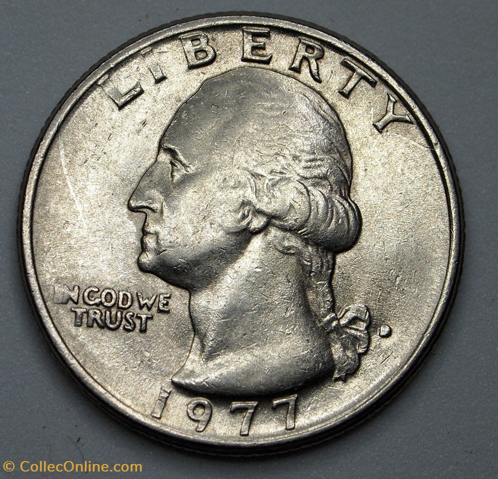 1/4 dollar ( 25 cents ) - 1977 D monnaie monde etat uni 1 4 dollar 25 cents 1977 d