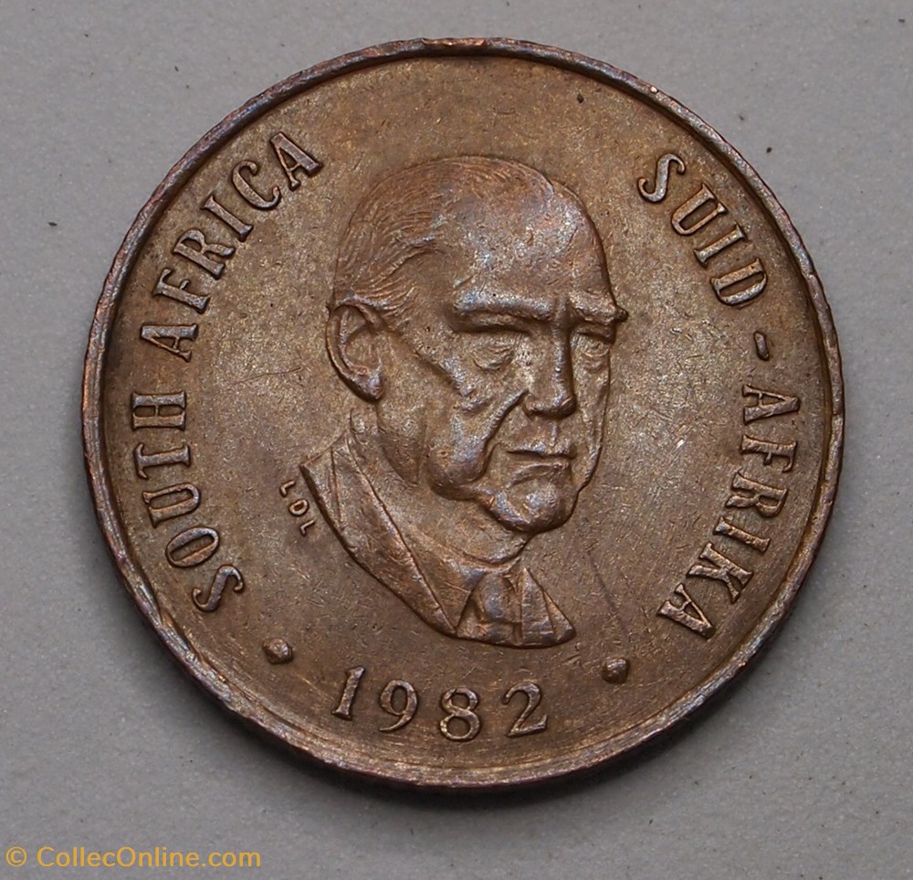 2 Cents - 1982 monnaie monde afrique du sud 2 cents 1982