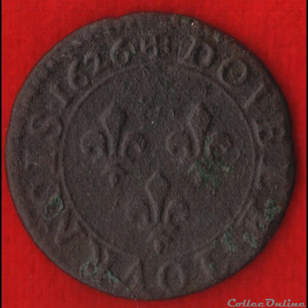 monnaies europe medievale france royales double tournois 1626 paris