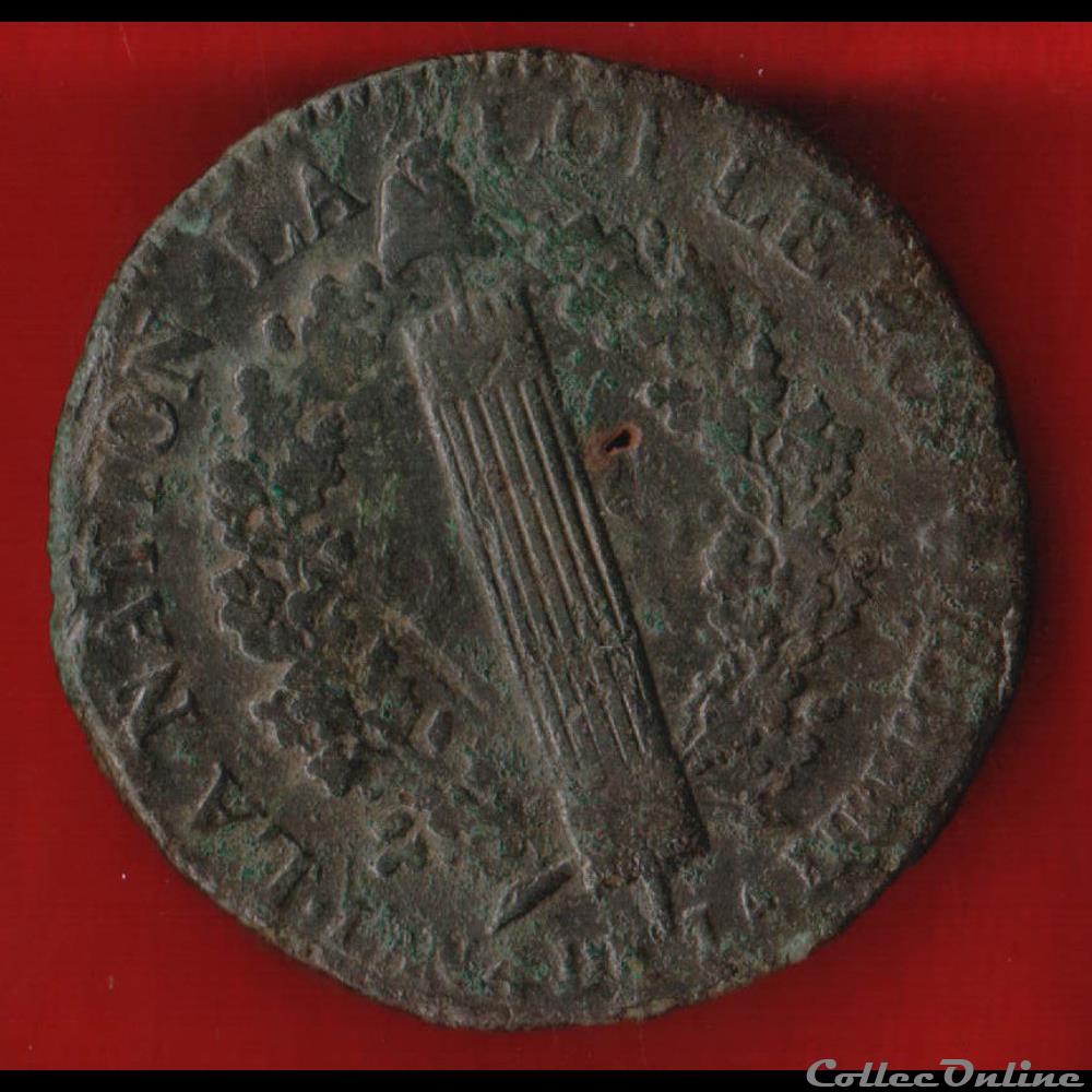 monnaies europe medievale france royales 2 sols 1792 paris