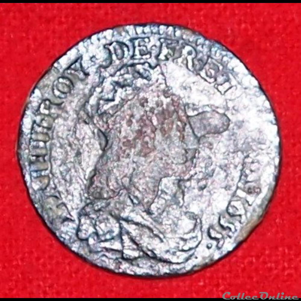 Liard de France - 1655 - Corbeil monnaies europe medievale royales liard de france 1655 corbeil