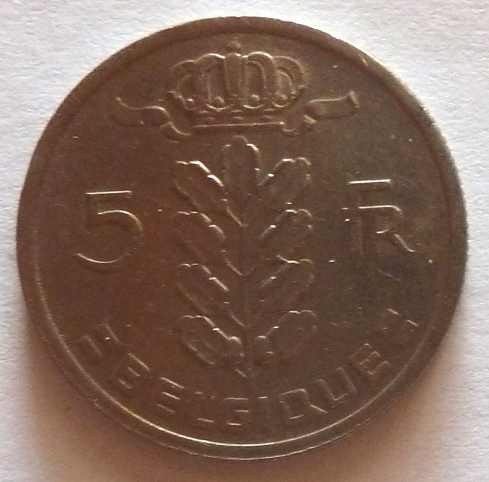 monnaies monde belgique 5 francs 1949