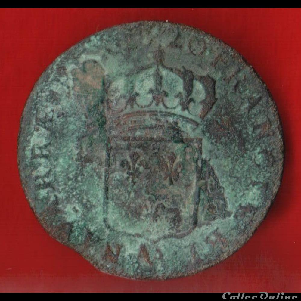 Demi-Sol - 1720 - Paris monnaies europe medievale france royales demi sol 1720 paris