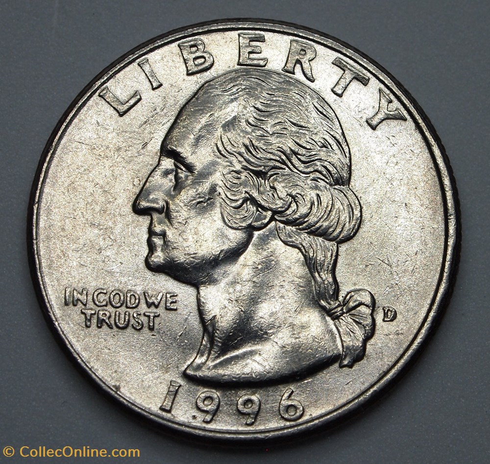 1/4 dollar ( 25 cents ) - 1996 D monnaie monde etat uni 1 4 dollar 25 cents 1996 d