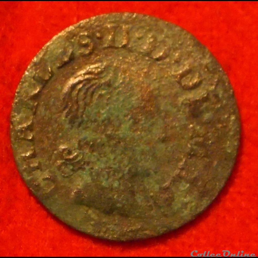 monnaies europe medievale france feodales principaute arches charleville 1653 denier tournois