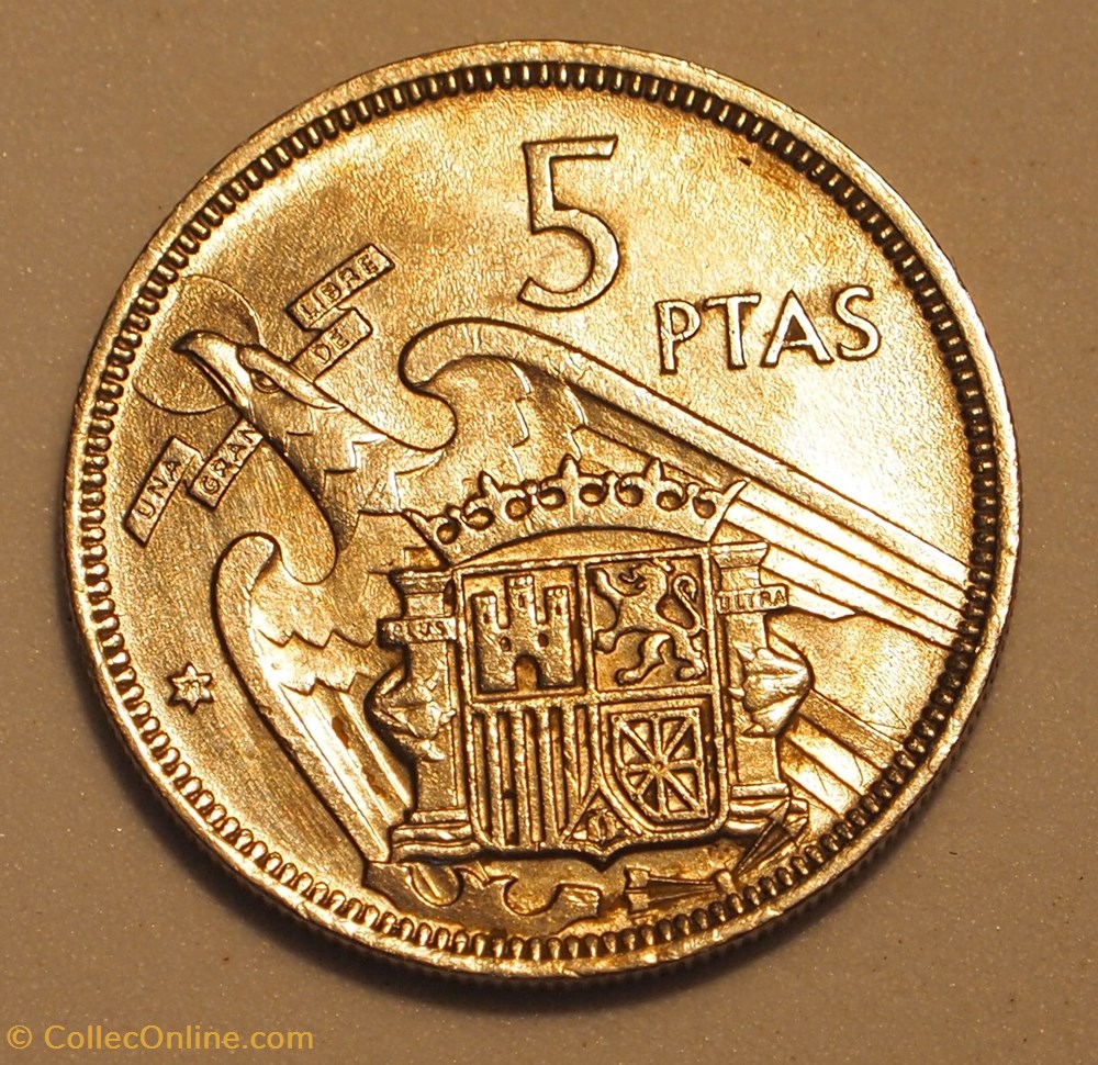 5 Pesetas - 1971 monnaie monde espagne 5 pesetas 1971