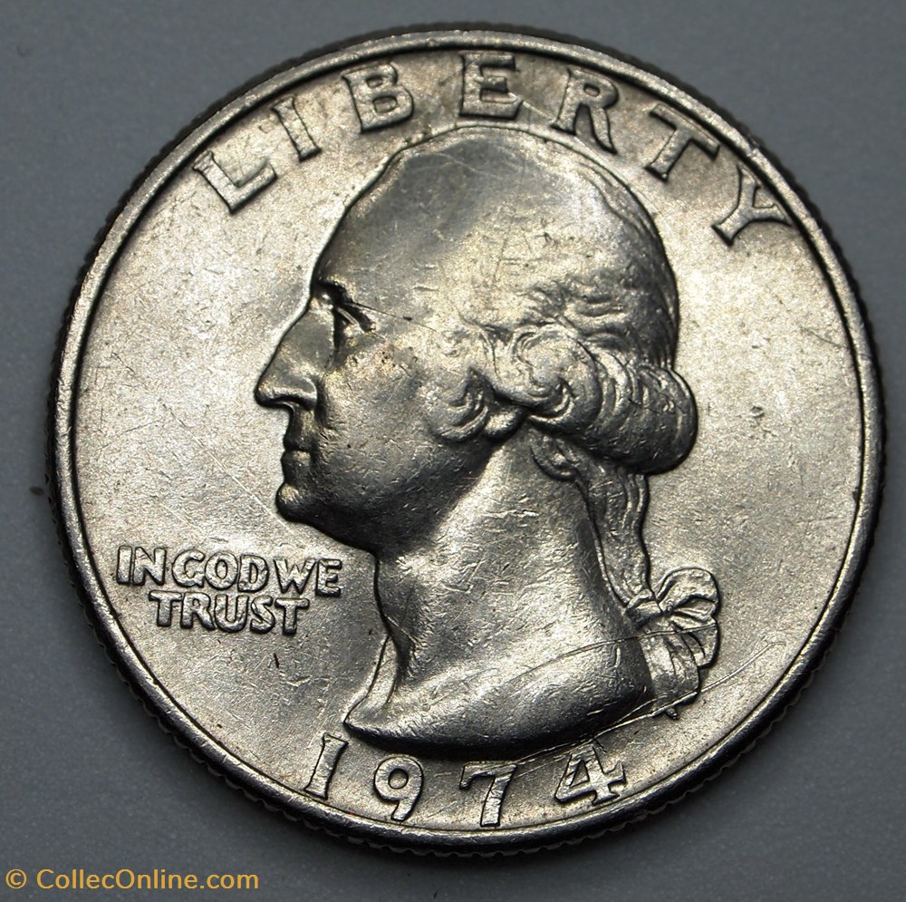 1/4 dollar ( 25 cents ) - 1974 monnaie monde etat uni 1 4 dollar 25 cents 1974