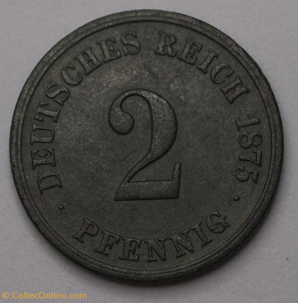 2 Pfennig - 1875 F monnaies monde allemagne 2 pfennig 1875 f