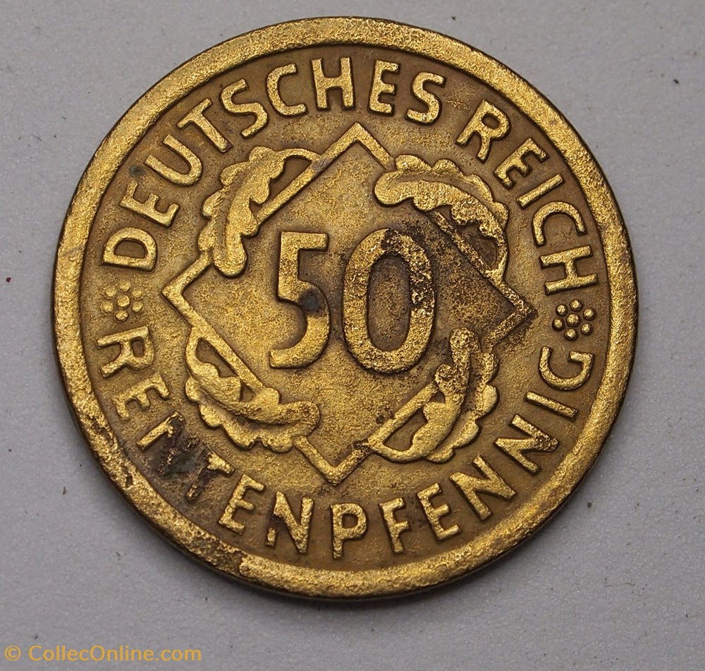 50 Pfennig - 1924 A monnaies monde allemagne 50 pfennig 1924 a