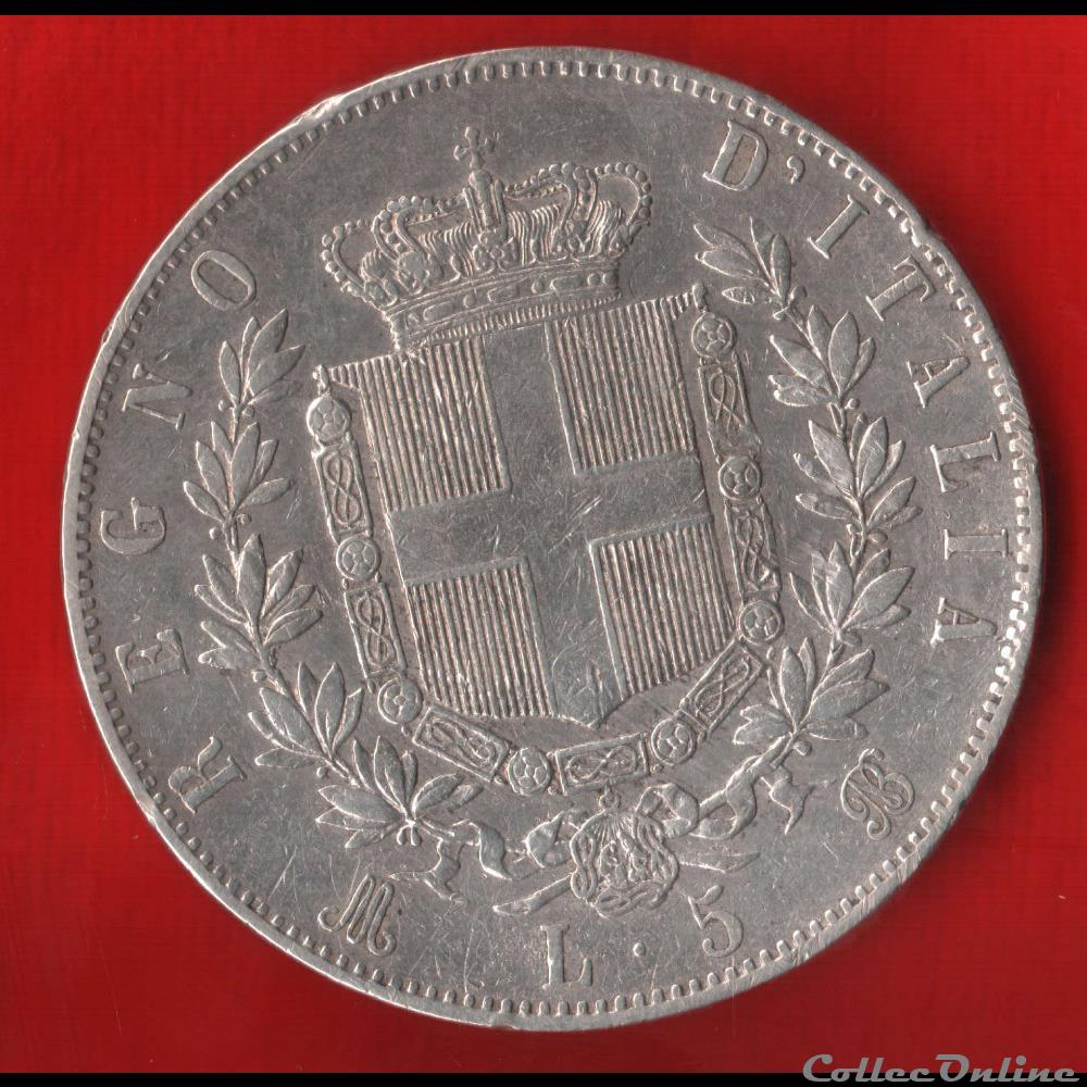 5 Lires - 1871 M BN monnaies monde italie 5 lires 1871 m bn