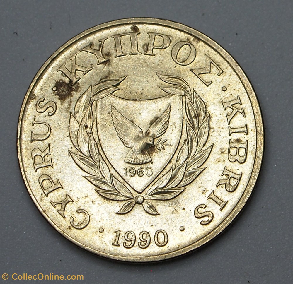 2 Cents - 1990 monnaies monde chypre 2 cents 1990