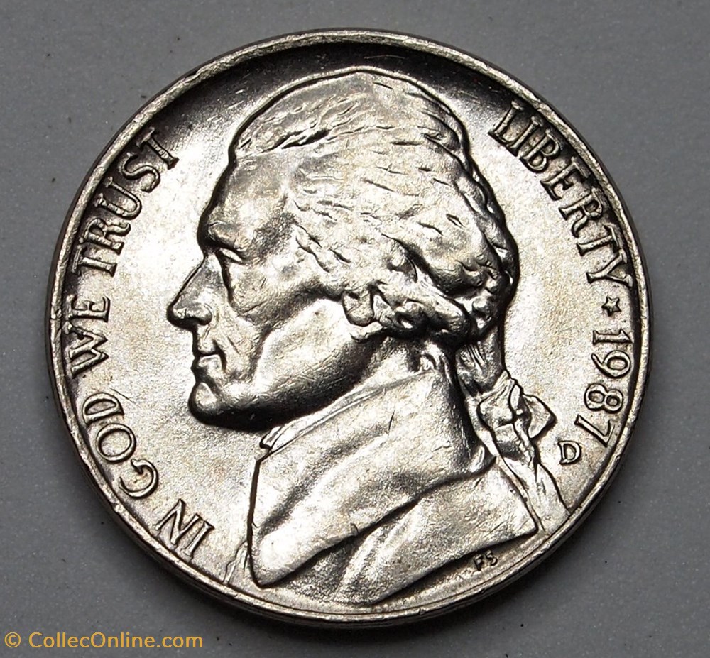 5 cents - 1987 D monnaie monde etat uni 5 cents 1987 d