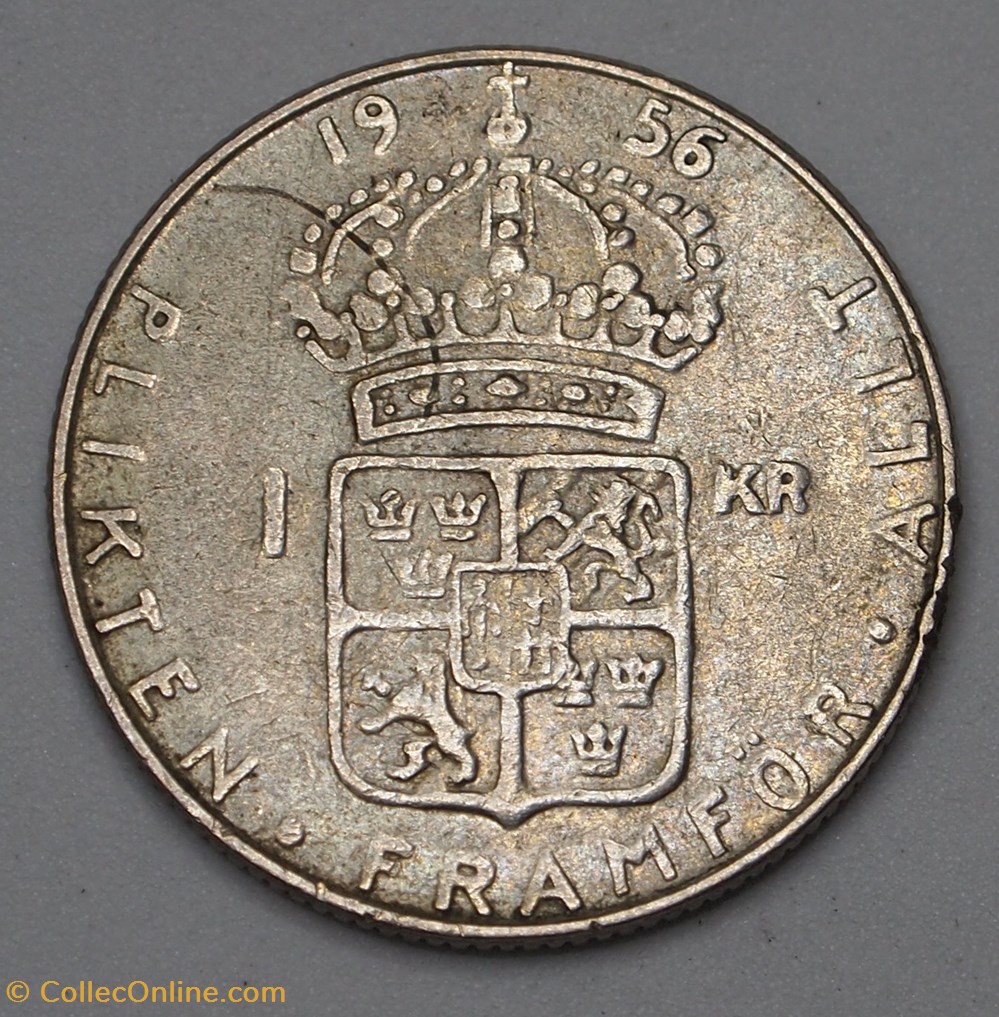 1 Krona - 1956 TS monnaies monde suede 1 krona 1956 ts