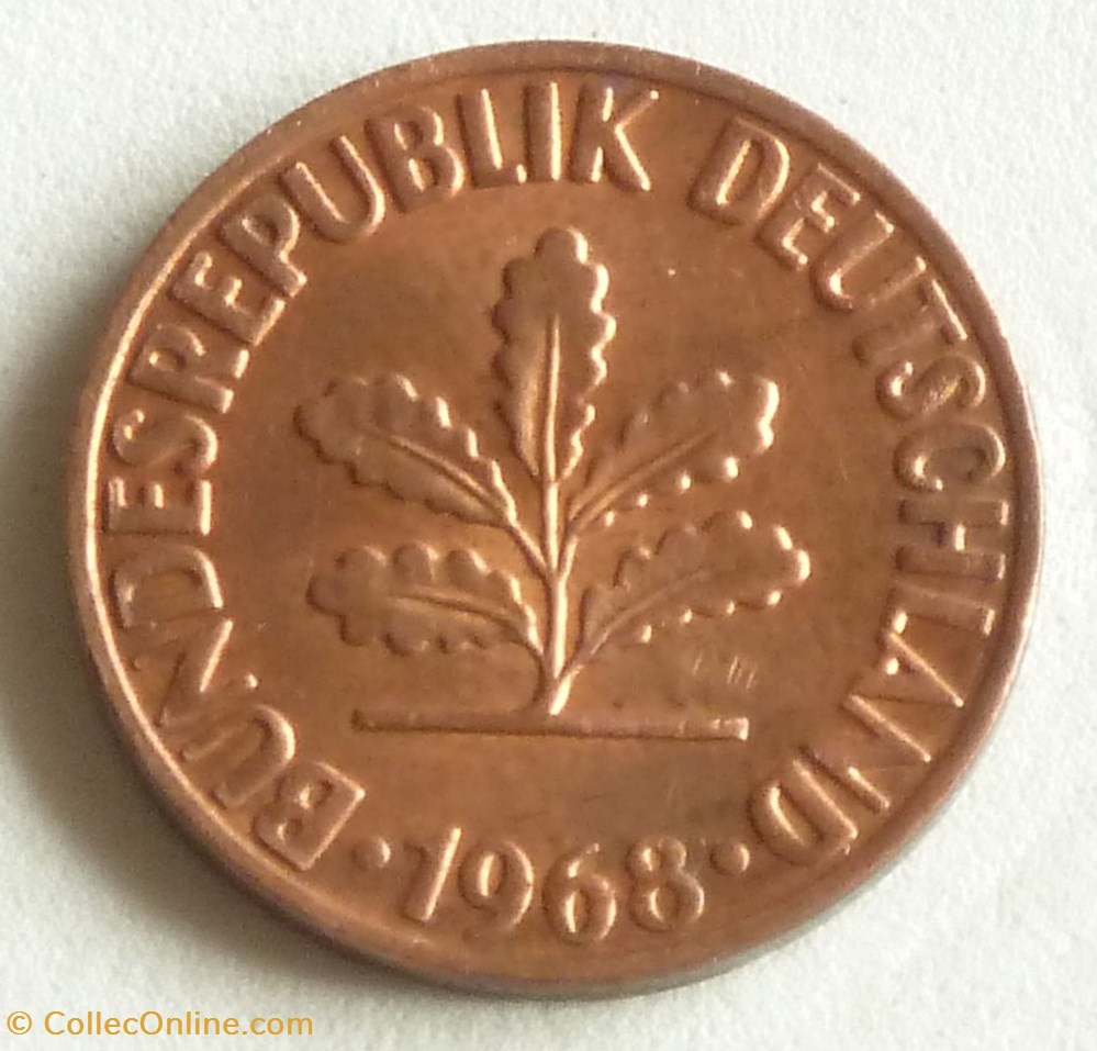 2 Pfennig - 1968 F monnaies monde allemagne 2 pfennig 1968 f