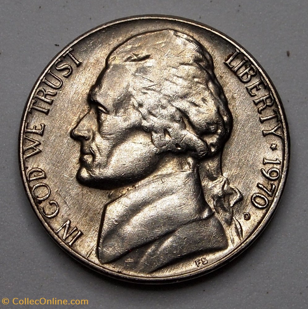 5 cents - 1970 D monnaie monde etat uni 5 cents 1970 d