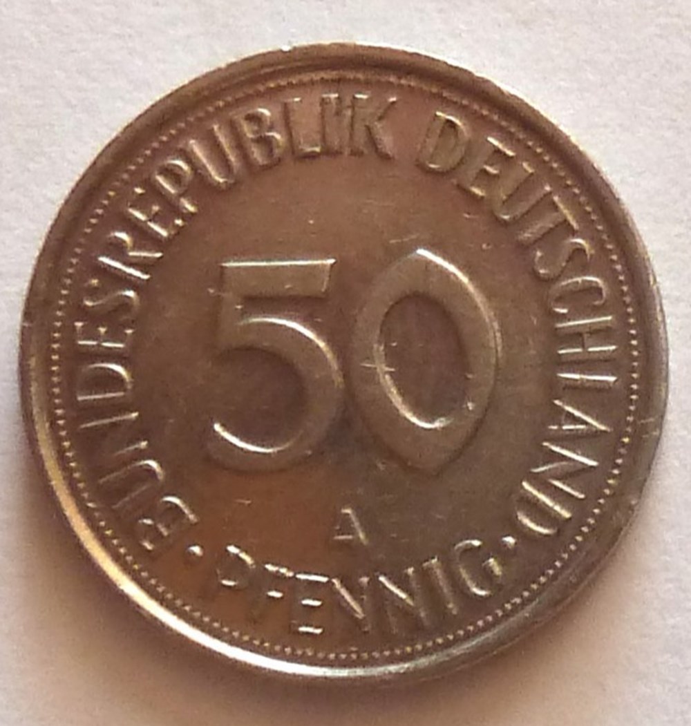 monnaies monde allemagne 50 pfennig 1992 a