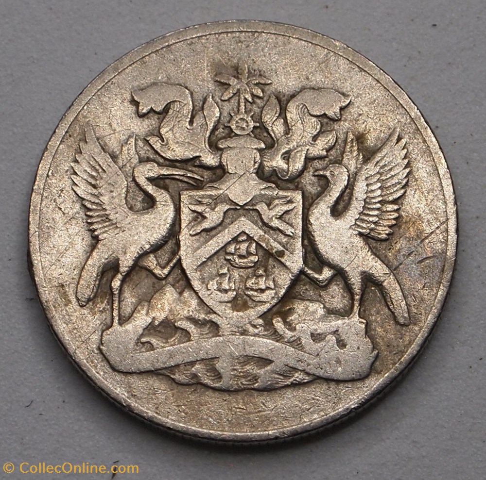 monnaies monde trinite et tobago 25 cents 1966