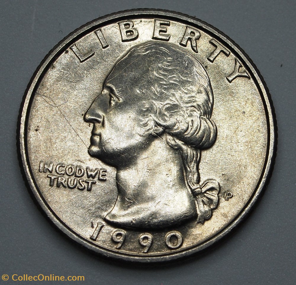 monnaie monde etat uni 1 4 dollar 25 cents 1990 p