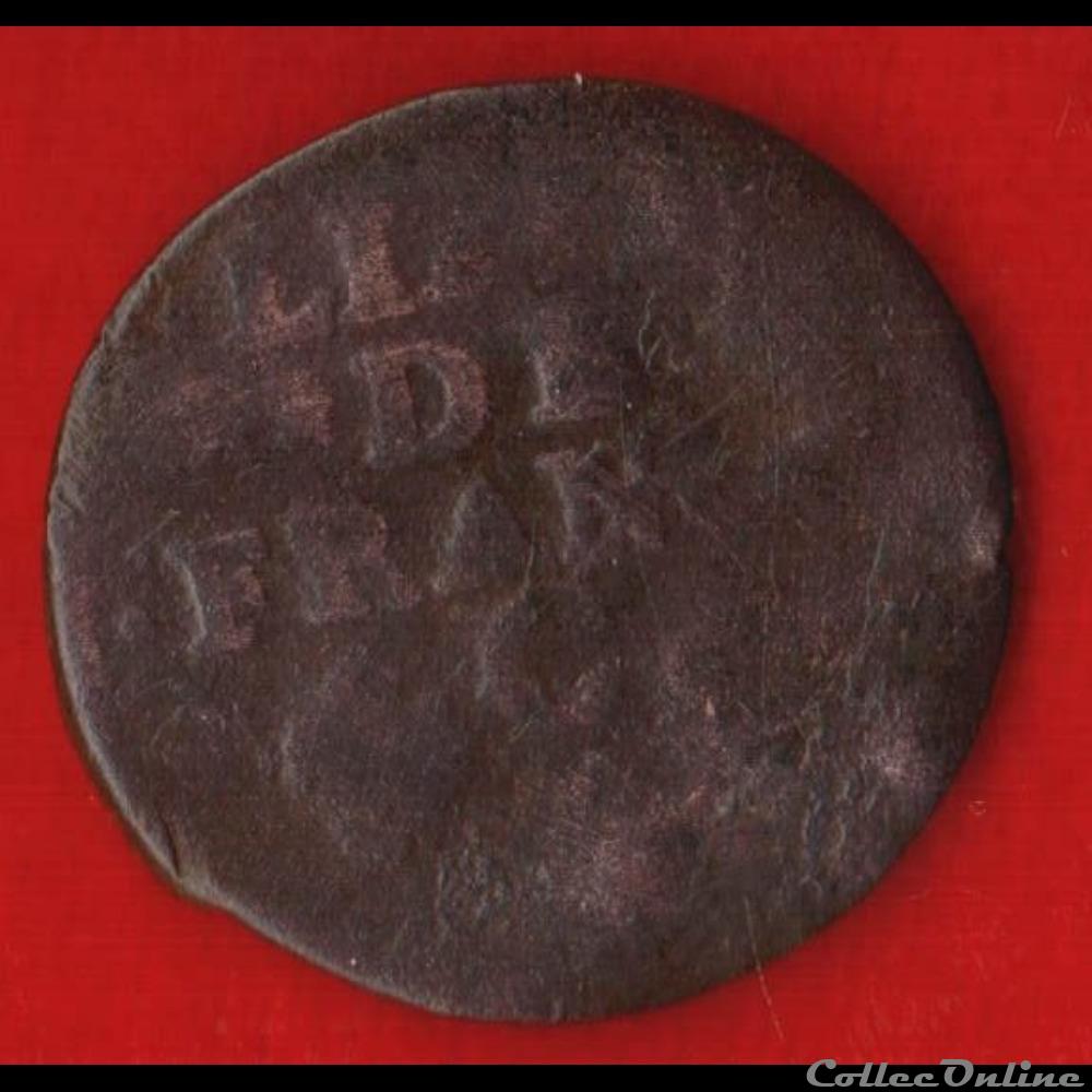 Liard de France - 1657 - Caen monnaies europe medievale royales liard de france 1657 caen