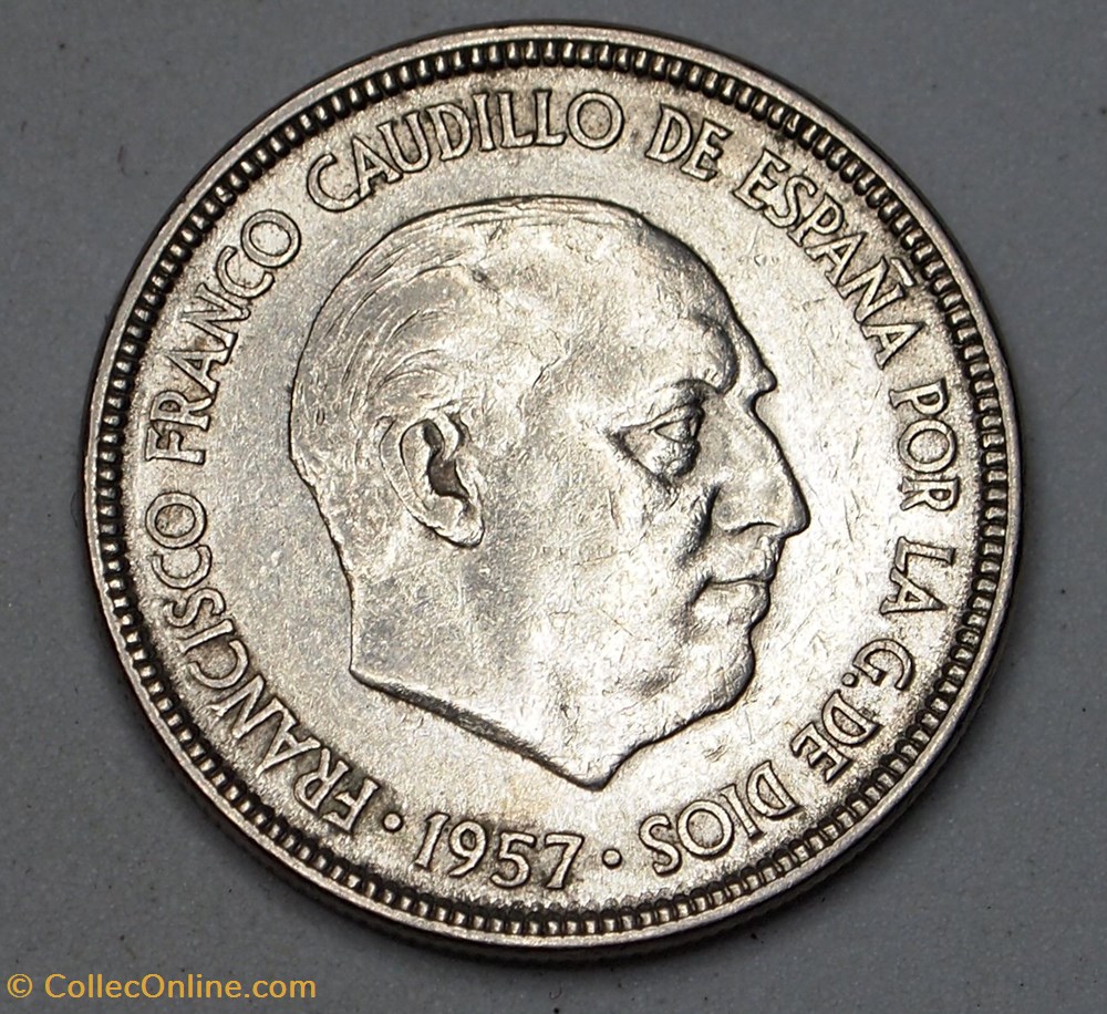5 Pesetas - 1960 monnaies monde espagne 5 pesetas 1960