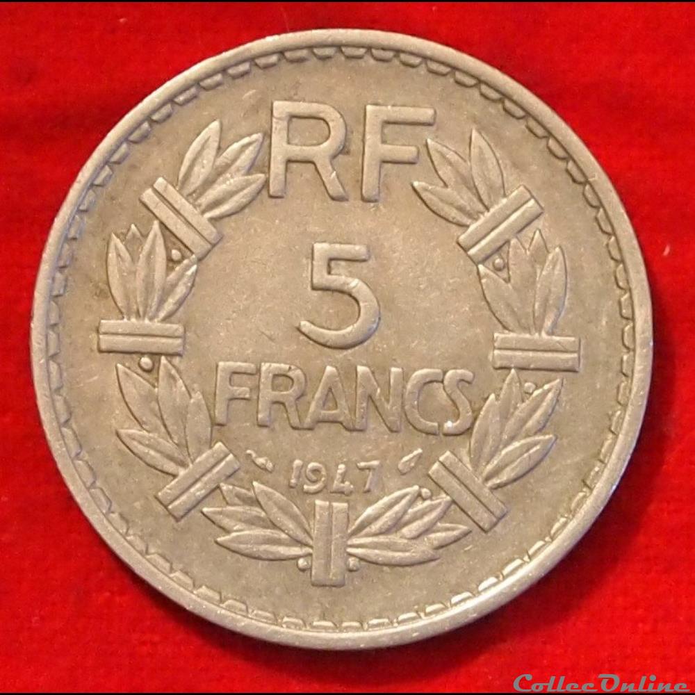 monnaies monde france lavrillier 5 francs 1947