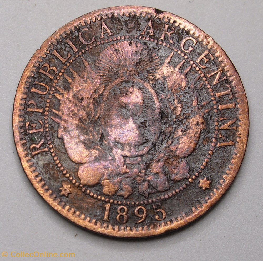 2 Centavos - 1895 monnaies monde argentine 2 centavos 1895