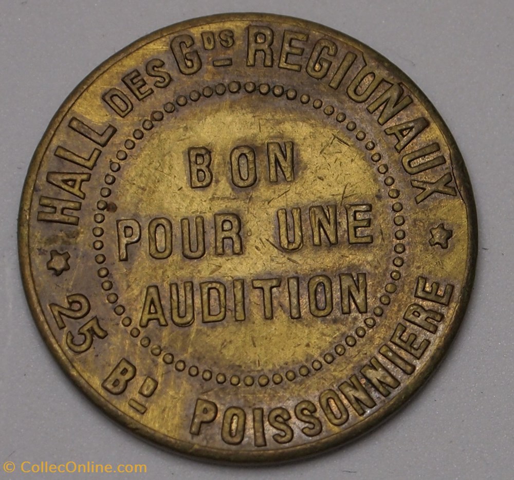 Jeton Pour une Audition a finir d'id monnaies jetons mereaux jeton pour une audition a finir id