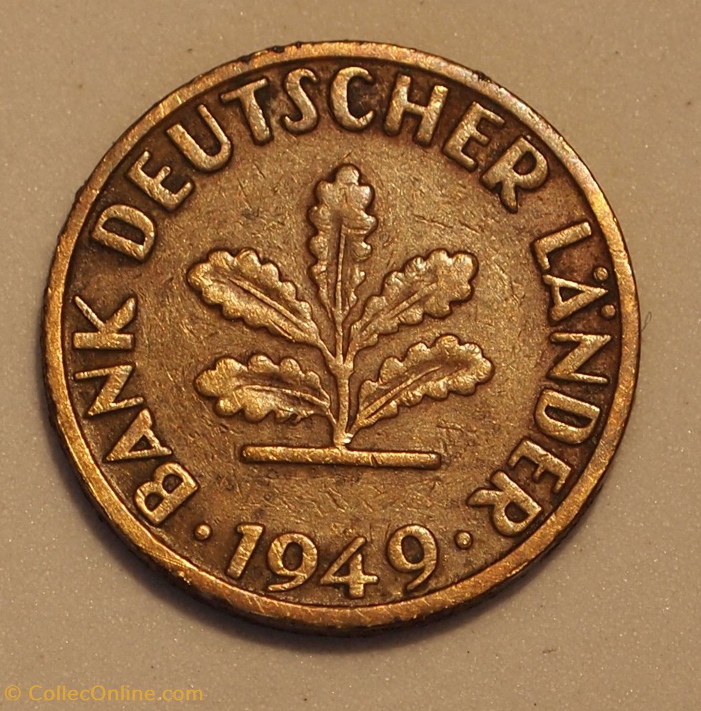 5 Pfennig - 1949 D monnaies monde allemagne 5 pfennig 1949 d
