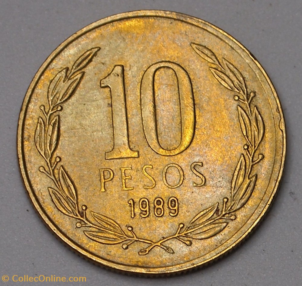 10 Pesos - 1989 So monnaies monde chili 10 pesos 1989 so