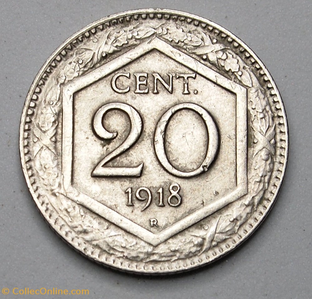 20 Centesimi - 1918 R monnaie monde italie 20 centesimi 1918 r