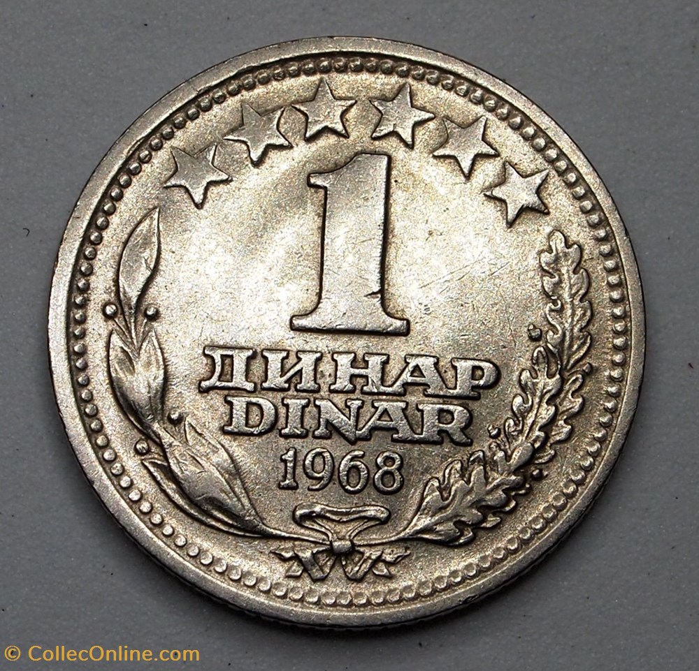 1 Dinar - 1968 monnaies monde yougoslavie 1 dinar 1968