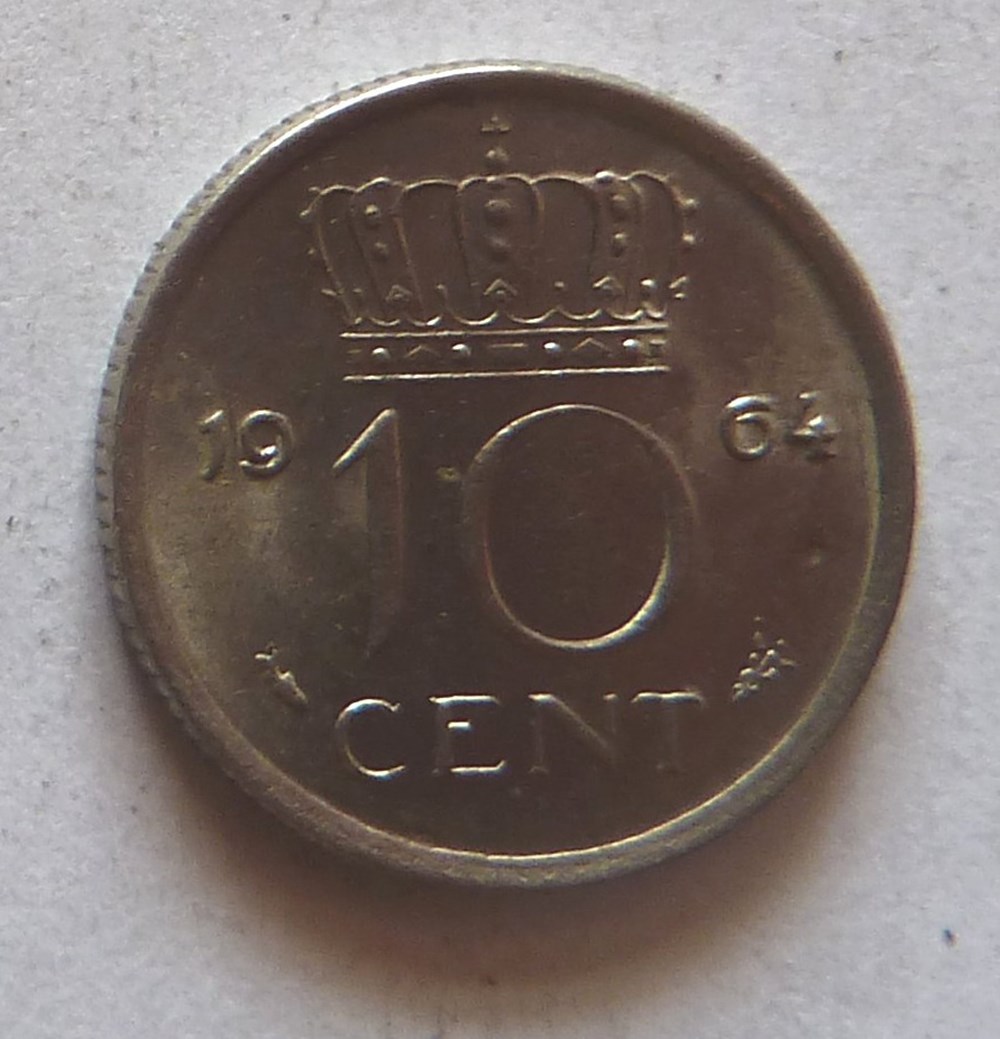 10 Cents - 1964 monnaies monde pays bas 10 cents 1964