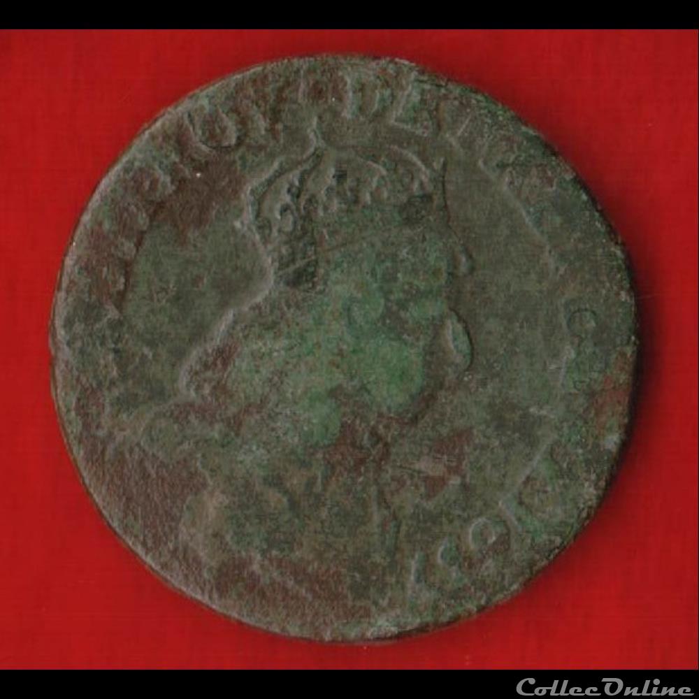 Liard de France - 1657 - Corbeil monnaies europe medievale royales liard de france 1657 corbeil