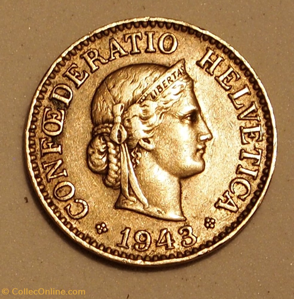 10 Centimes - 1943 B monnaies monde suisse 10 centimes 1943 b