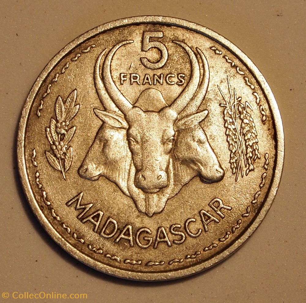 5 Francs - 1953 monnaies monde madagascar 5 francs 1953