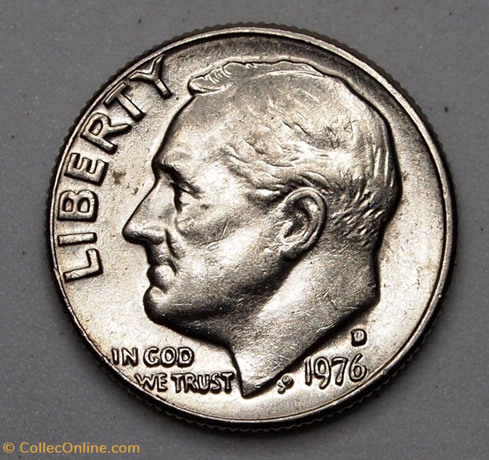 1 dime ( 10 cents ) - 1976 D monnaie monde etat uni 1 dime 10 cents 1976 d