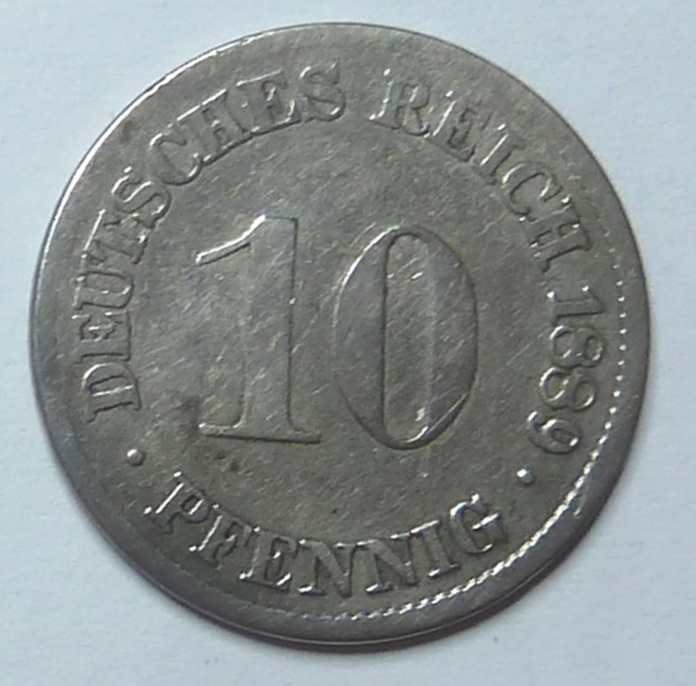 monnaies monde allemagne 10 pfennig 1889 d